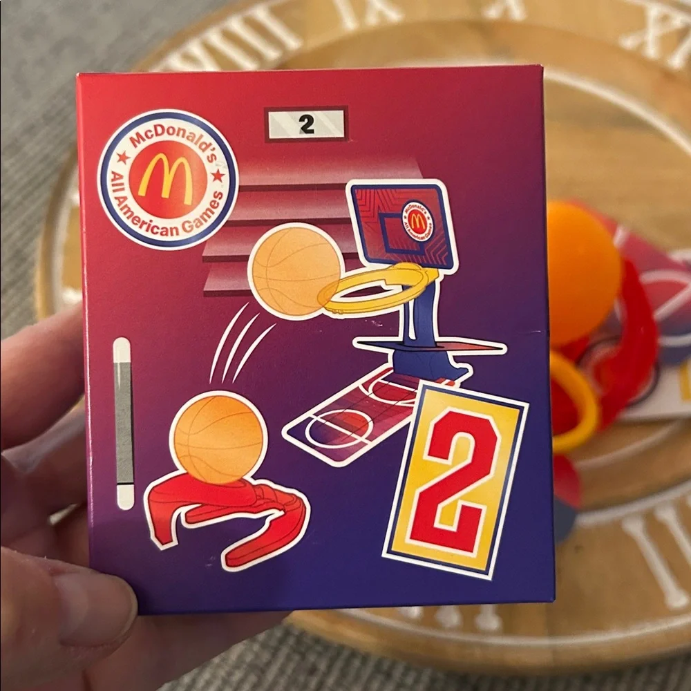 🟣 4/$15 McDonald's happy meal Mini Basketball Set NEW